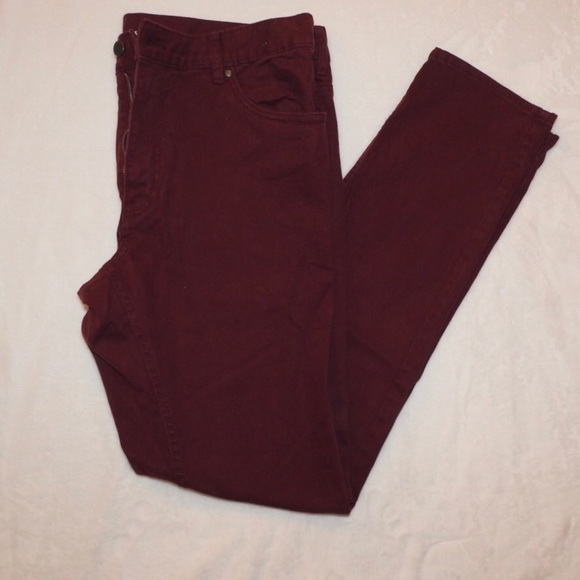 maroon skinny jeans mens